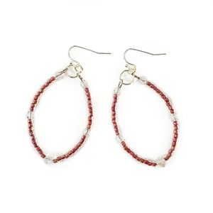 Artisan Swarovski Crystal Pink Beaded Earrings